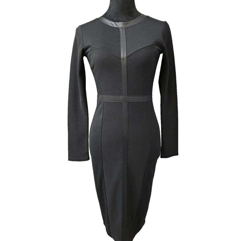 Kardashian CollectionElegant Black Long Sleeve Dress-Size Small